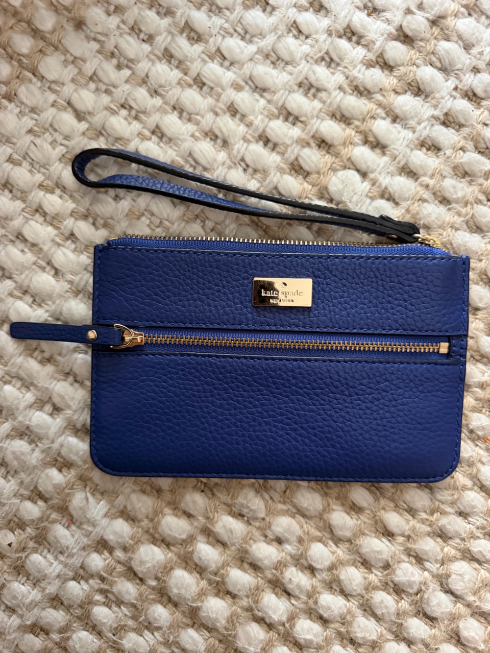 Kate Spade NY Crossgrain Double Zip Slim Wristlet Pouch Wallet
